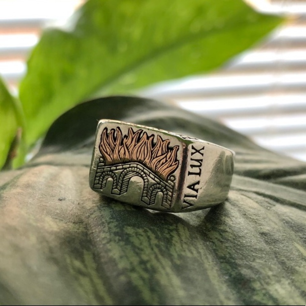 Burning Bridge Signet Ring